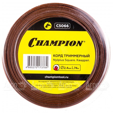 Корд триммерный Champion Nylplus Square 2.4мм, 74м (квадрат)+нож  в Комсомольске-на-Амуре