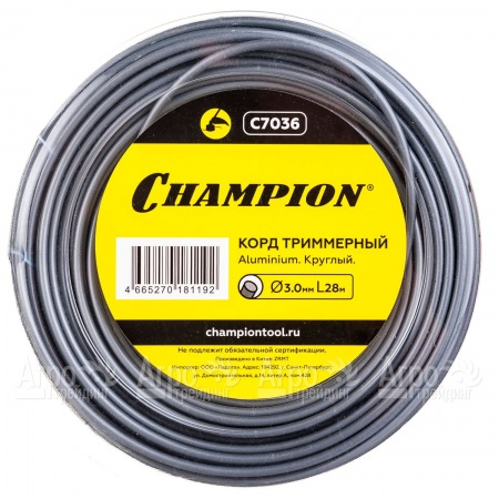 Корд триммерный Champion Aluminium 3.0мм, 28м (круглый)  в Комсомольске-на-Амуре