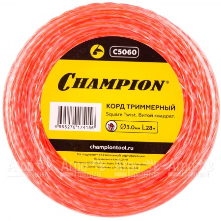 Корд триммерный Champion Square Twist Duo 3.0мм, 28м (витой квадрат)  в Комсомольске-на-Амуре