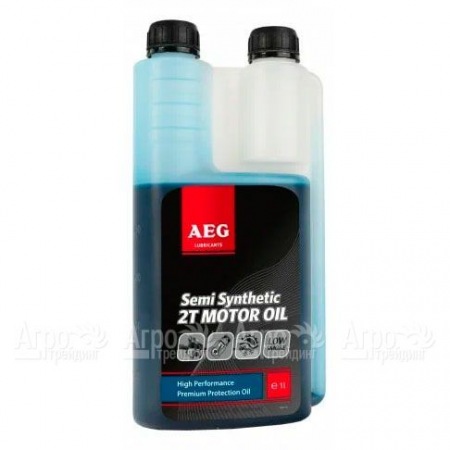 Масло п/с с дозатором AEG Semi Synthetic 2T Motor Oil API TC 1 л для 2-х тактных двигателей  в Комсомольске-на-Амуре