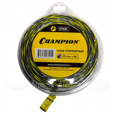 Корд триммерный Champion Tornado 2.4мм, 68м (витой квадрат)+нож  в Комсомольске-на-Амуре