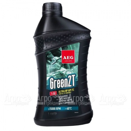 Масло синтетическое AEG Green HP 2T Motor Oil API TC 1 л для 2-х тактных двигателей  в Комсомольске-на-Амуре