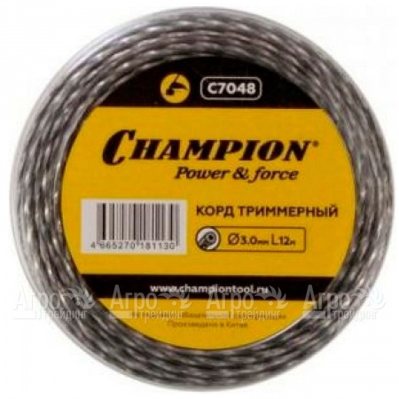 Корд триммерный Champion Tri-twist 3.0мм, 12м (витой треугольник)  в Комсомольске-на-Амуре